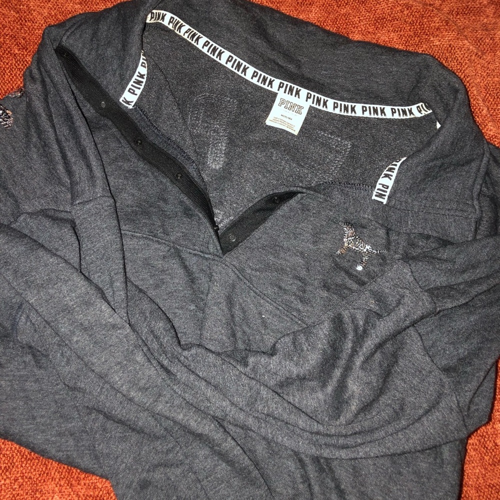 Pink/VS Quarter Zip Sweater